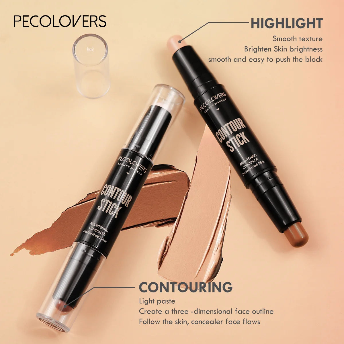 Contouring Stick with Double-headed Concealer Highlighter