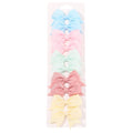 10Pcs/Set Solid Color Kids Bows Hair Clips for Baby Girls Handmade Ribbon Bowknot