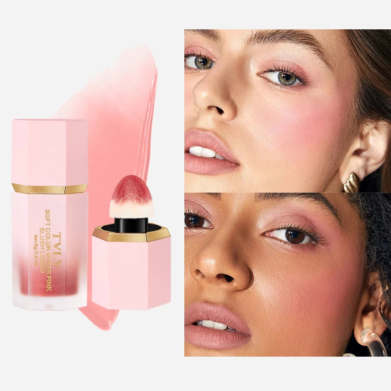 Liquid BlushEasy to apply long lasting waterproof blush sponge brush head