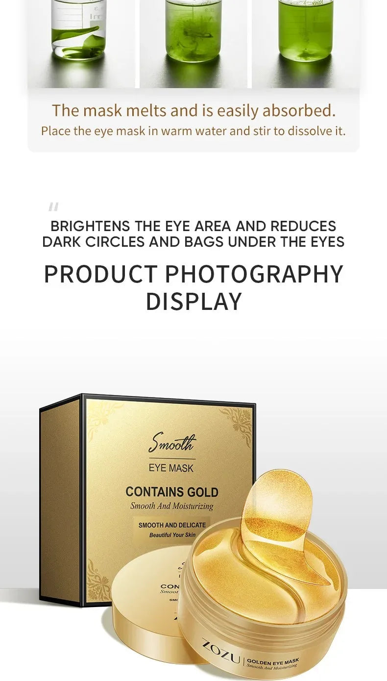 Eye Mask Avocado Gold Moisturize Firming Improve Eye Bags Eye Patches Anti Wrinkle Eye Patches for Dark Circles