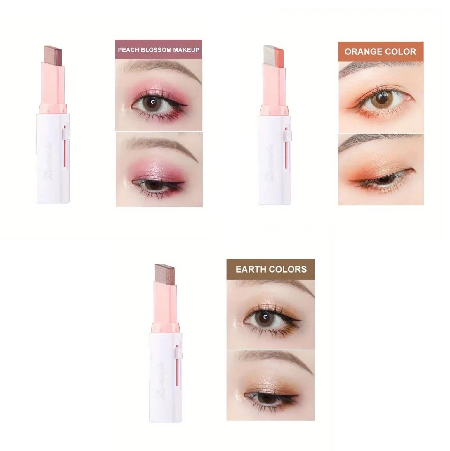 Two Color Gradient Eye Shadow Stick Three Dimensional Natural  Without Taking Off Makeup