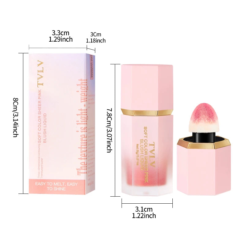 Liquid BlushEasy to apply long lasting waterproof blush sponge brush head
