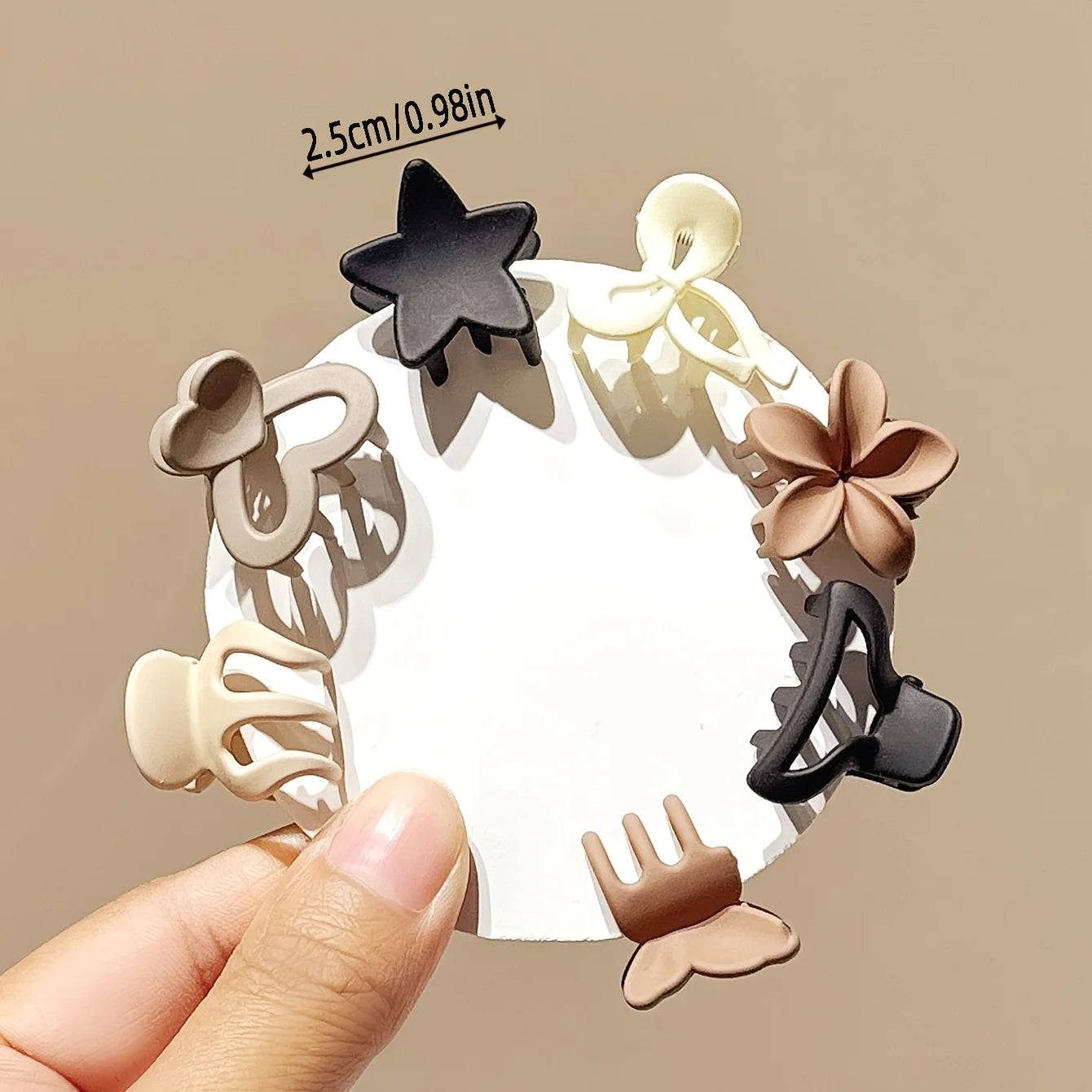 5/10/20/30pcs Beige Mixed Pack Small Clips, Cute Girl Accessories , or Travel Gifts