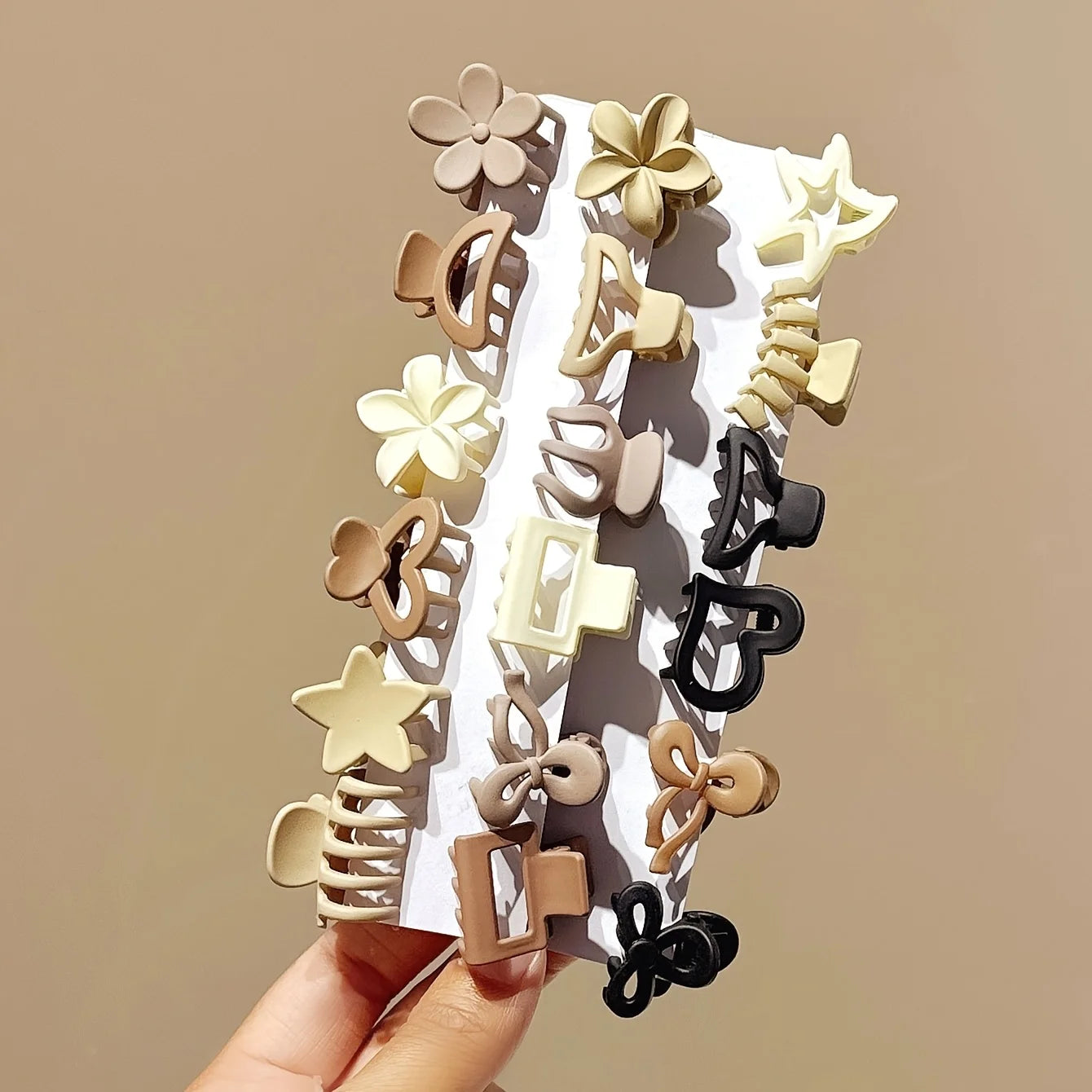 5/10/20/30pcs Beige Mixed Pack Small Clips, Cute Girl Accessories , or Travel Gifts