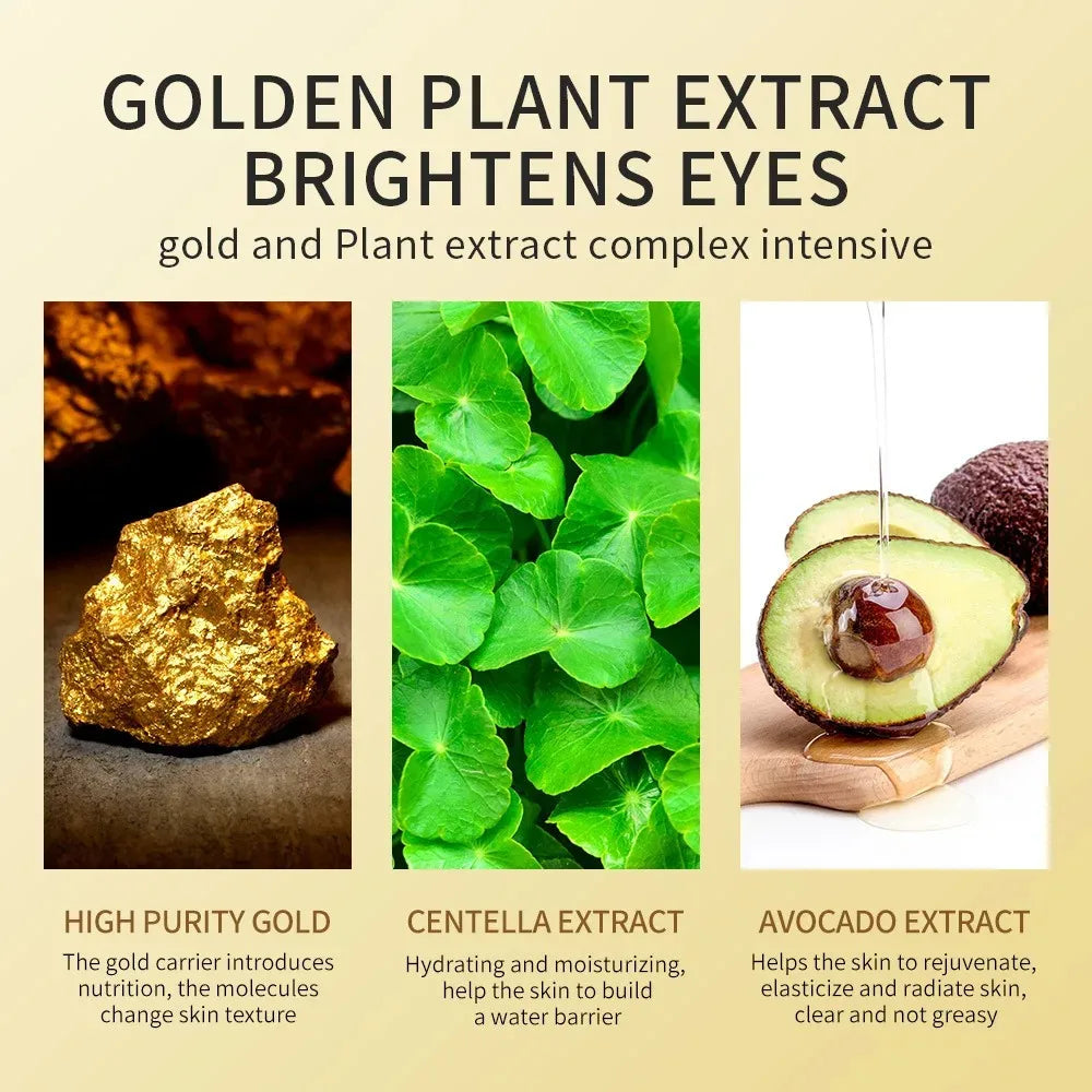 Eye Mask Avocado Gold Moisturize Firming Improve Eye Bags Eye Patches Anti Wrinkle Eye Patches for Dark Circles