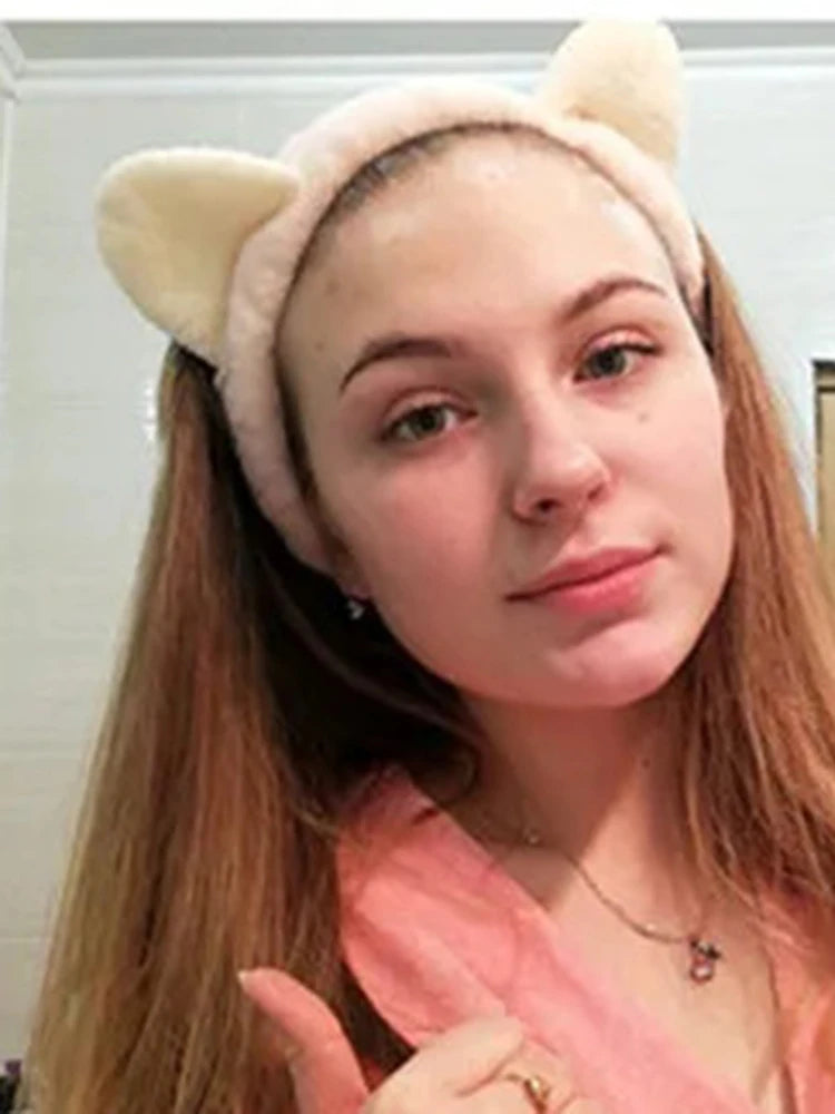 Hairband Cat Coral Plush Headband Cute Soft