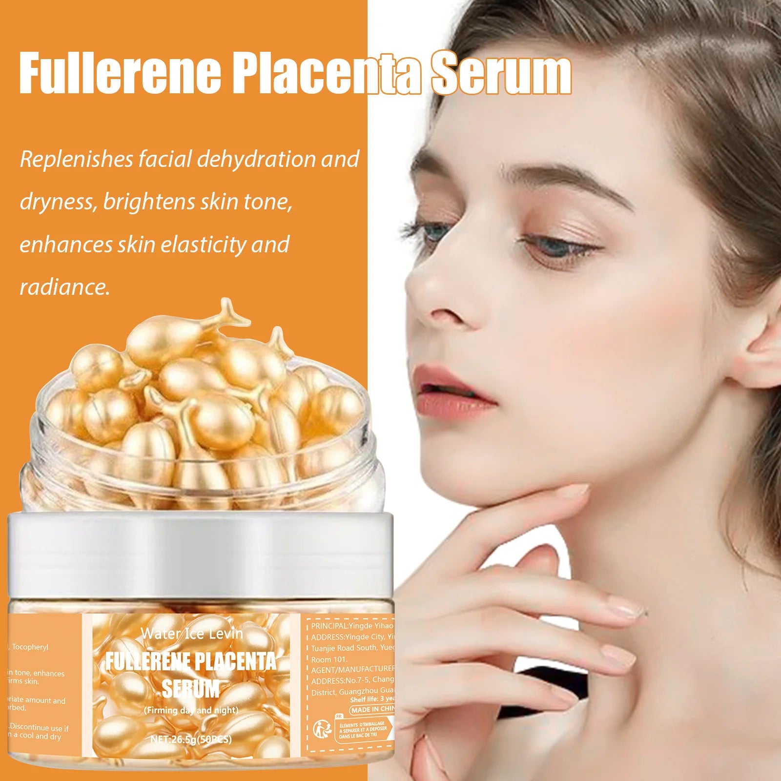 50Pcs Collagen Face Care Capsules Serum Spot Acne Wrinkle Remover Firming Whitening Hyaluronic Acid