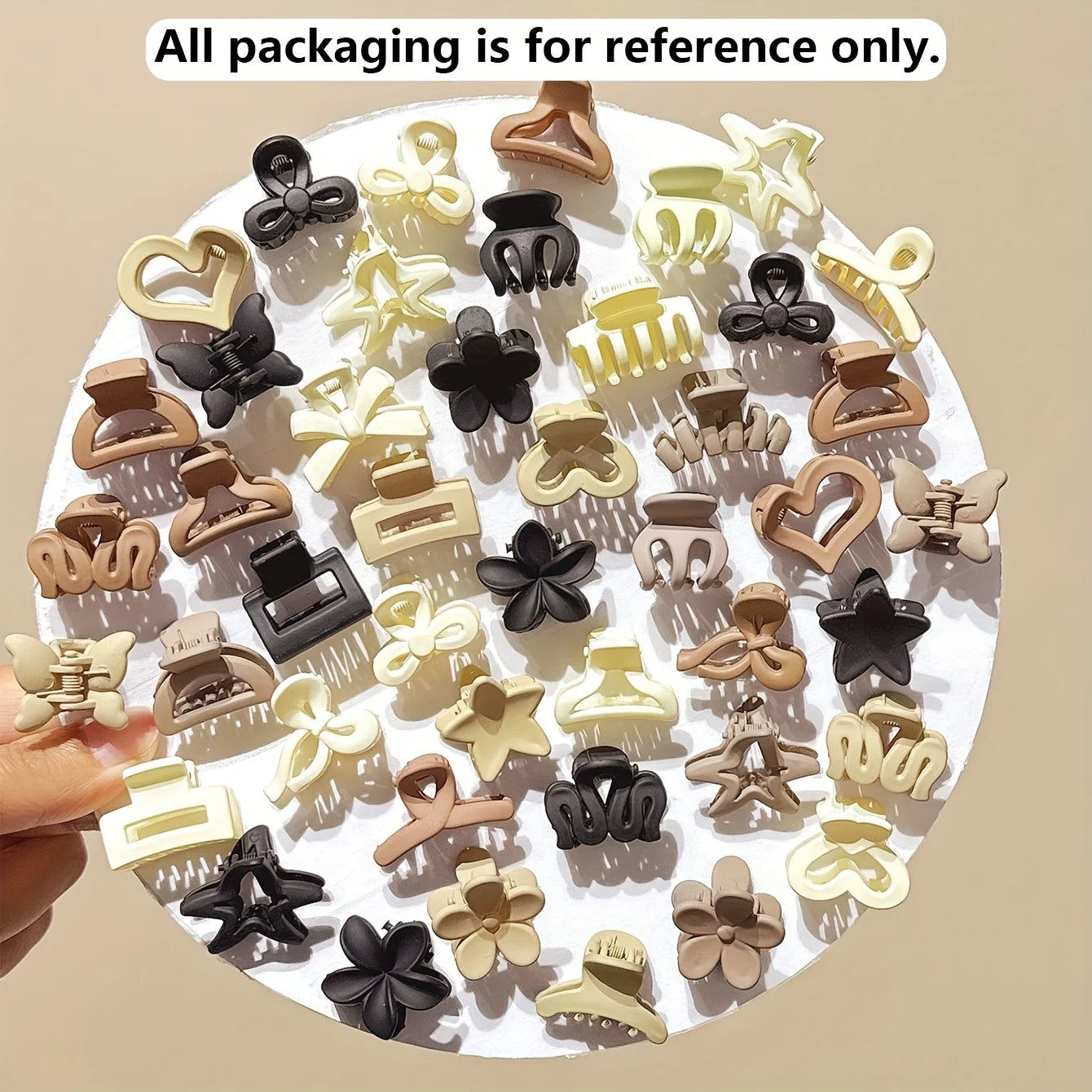 5/10/20/30pcs Beige Mixed Pack Small Clips, Cute Girl Accessories , or Travel Gifts