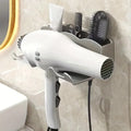 1pc Hair dryer storage rack, non perforated bathroom wall mounted bracket