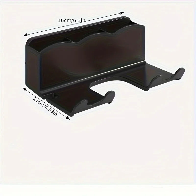 1pc Hair dryer storage rack, non perforated bathroom wall mounted bracket