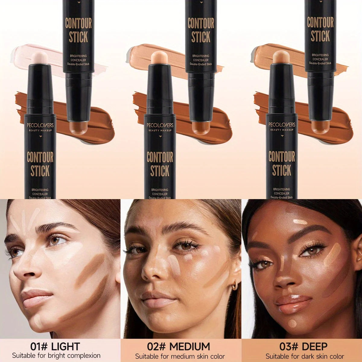 Contouring Stick with Double-headed Concealer Highlighter