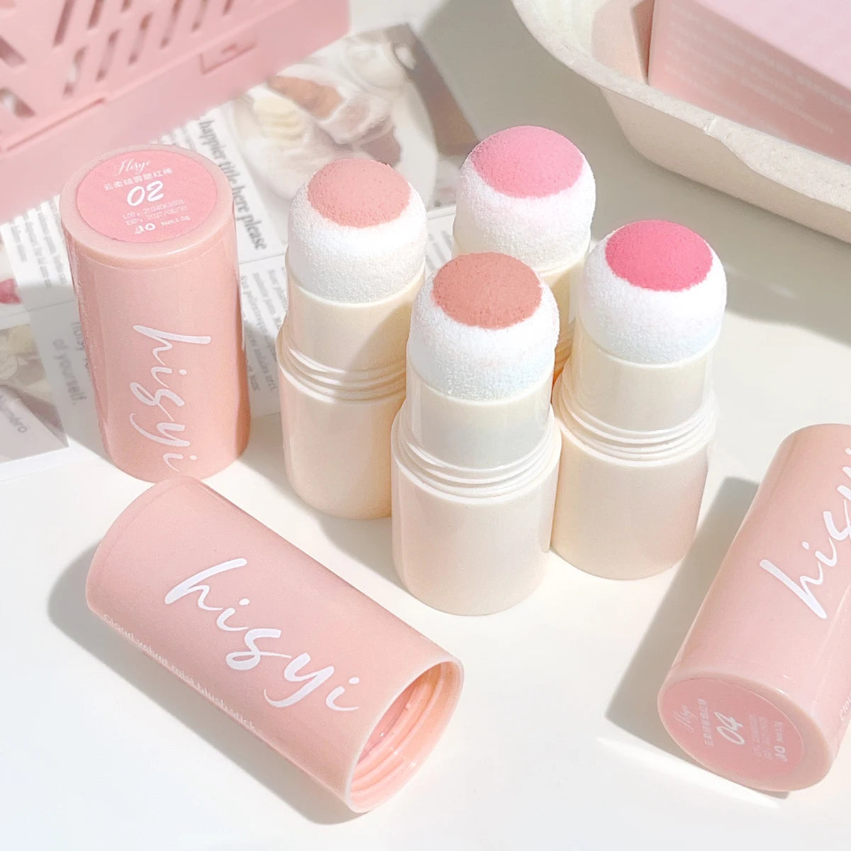Blush Stick - Energetic and Bouncy, Korean Style, Brightening, Dual-Use for Lips and Cheeks